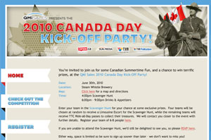 Microsite for QMI Sales agency client event